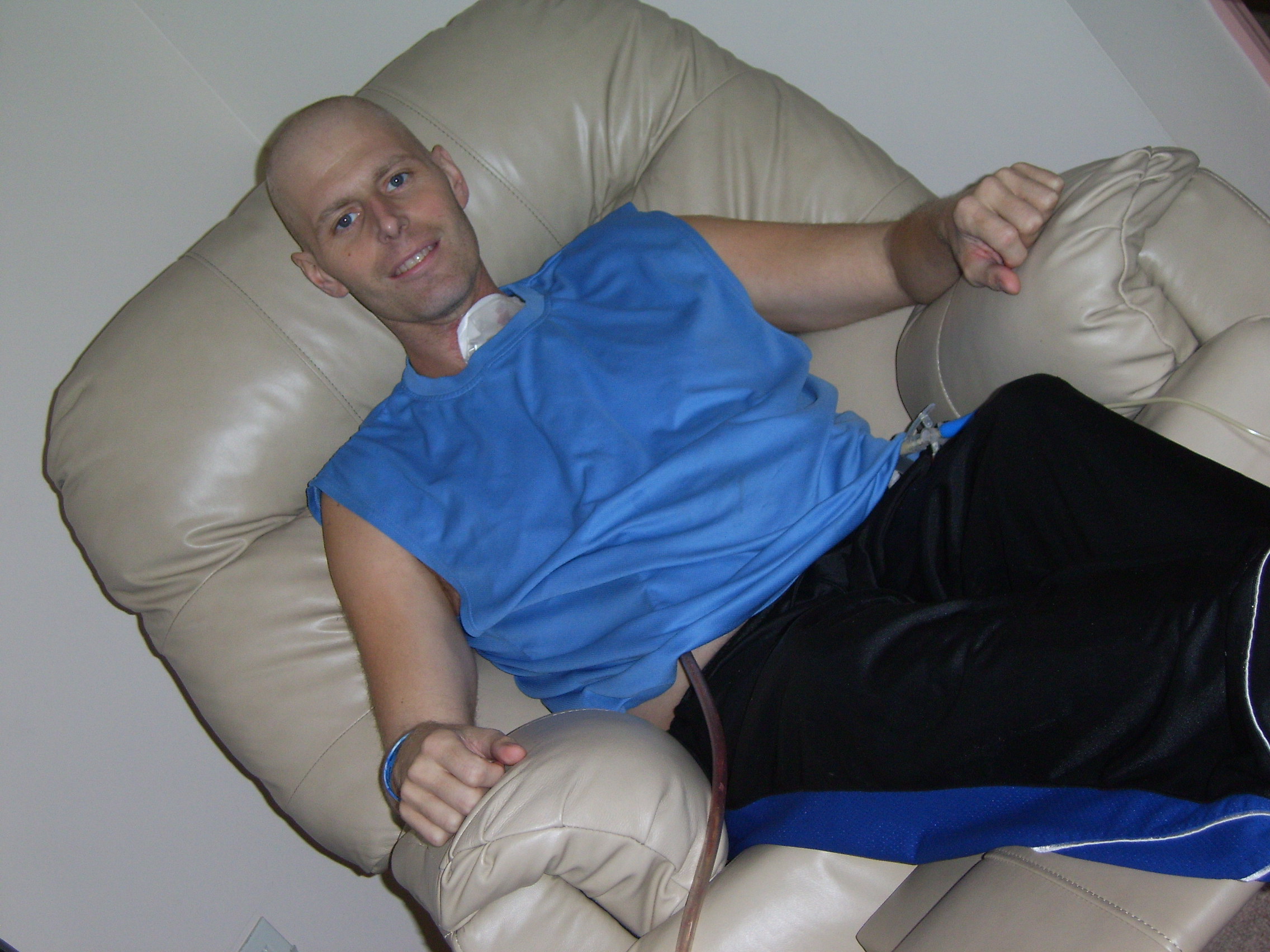 Happy in his chair at home